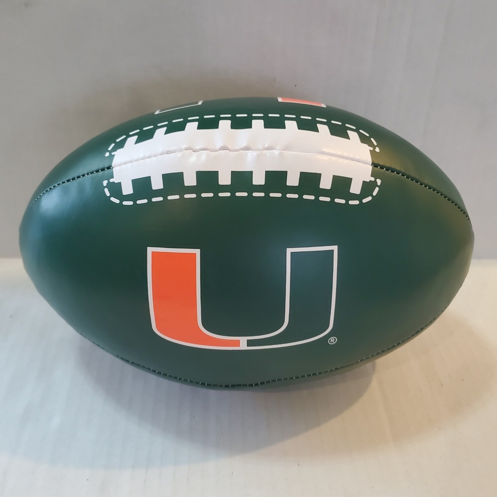 Rawlings Miami Hurricanes Plush Football Soft Toy Green Orange EHBS106 12 Inch